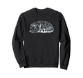 Sleeping Tabby Cat Sketch Woodcut Cozy Sweatshirt - Graphic Print Unisex - T-Shirt, Sweatshirt, Hoodie