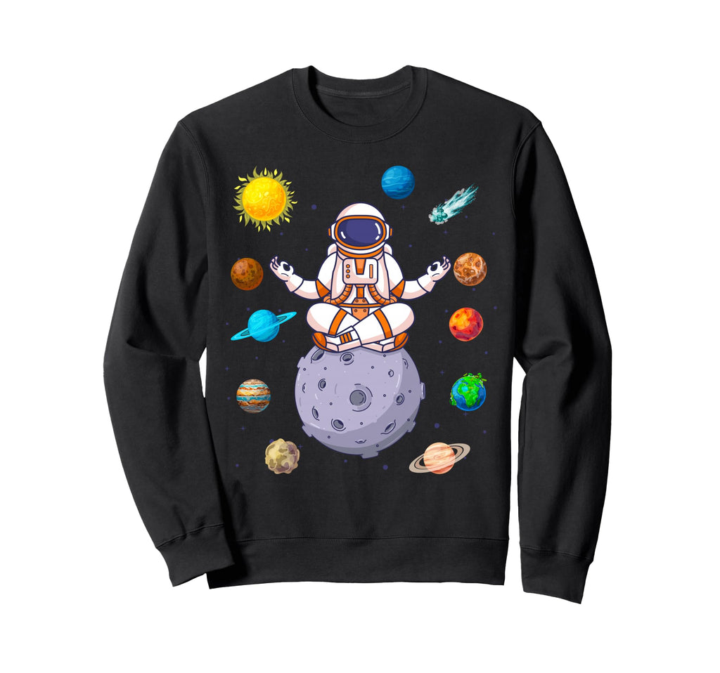 Astronaut Yoga Pose Meditation Sweatshirt - Minimalist Print Men Women - T-Shirt, Sweatshirt, Hoodie