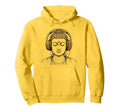 Buddha Wearing Headphones Gym Yoga Hoodie - Trendy Graphic Men Women - T-Shirt, Sweatshirt, Hoodie