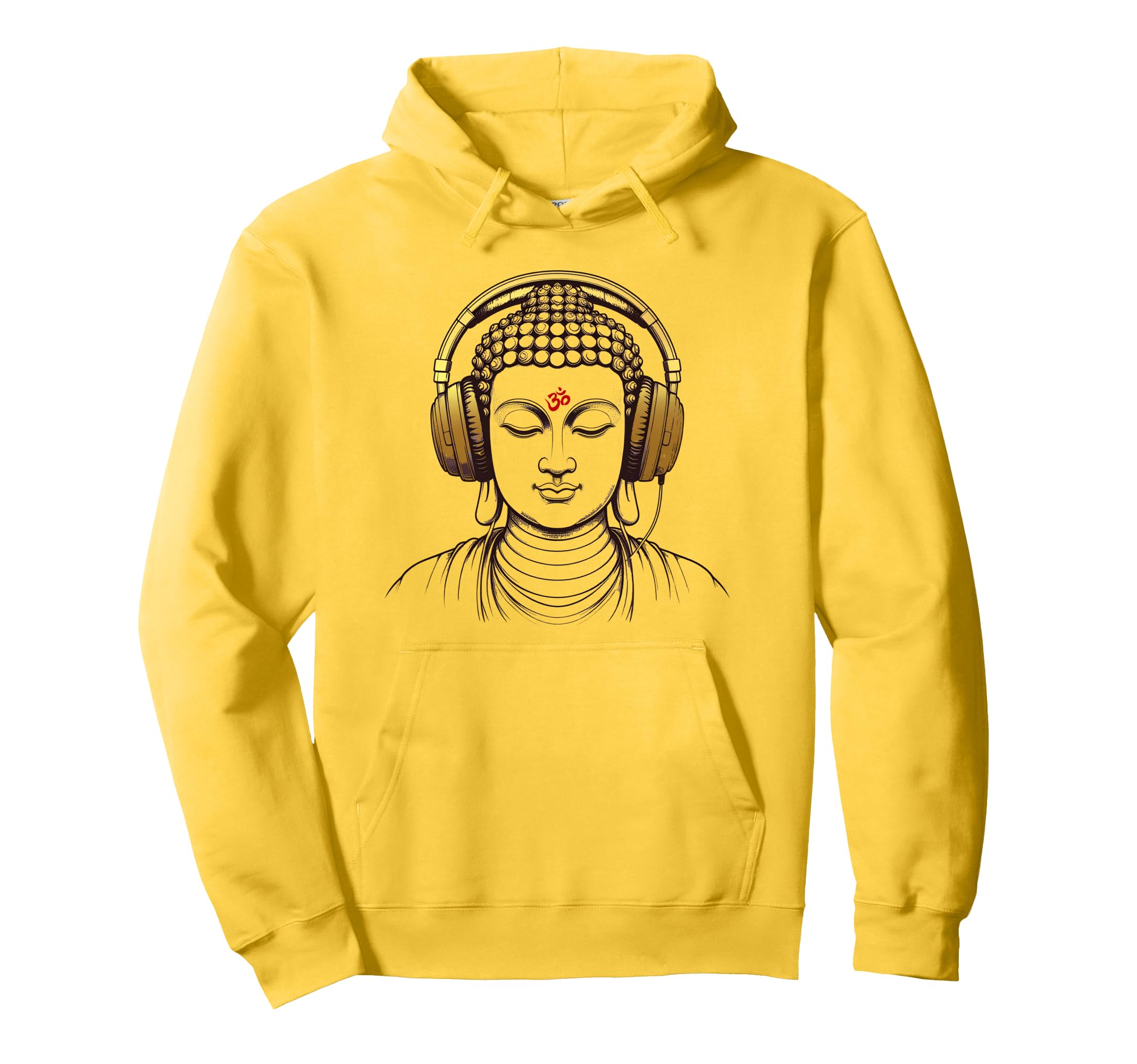 Buddha Wearing Headphones Gym Yoga Hoodie - Trendy Graphic Men Women - T-Shirt, Sweatshirt, Hoodie