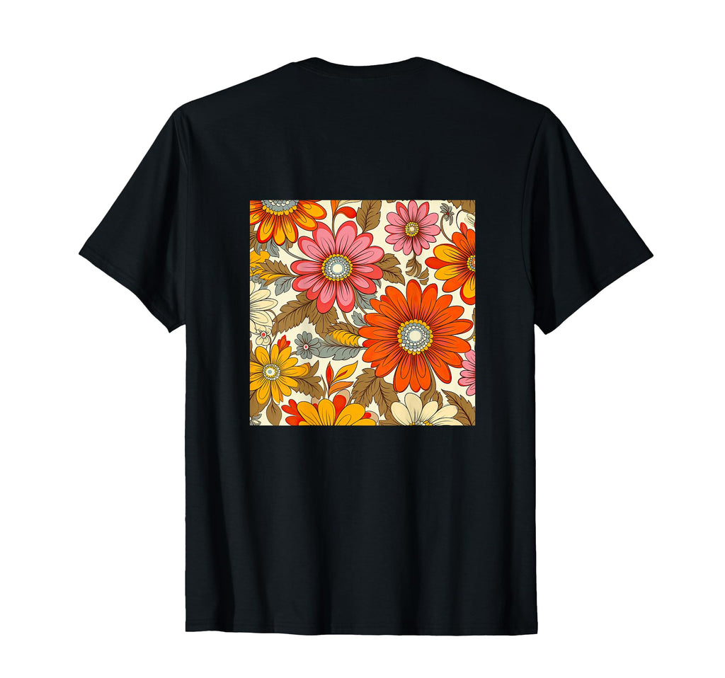 70S Wallpaper Flowers Floral Pattern T-Shirt - Aesthetic Graphic Unisex - T-Shirt, Sweatshirt, Hoodie