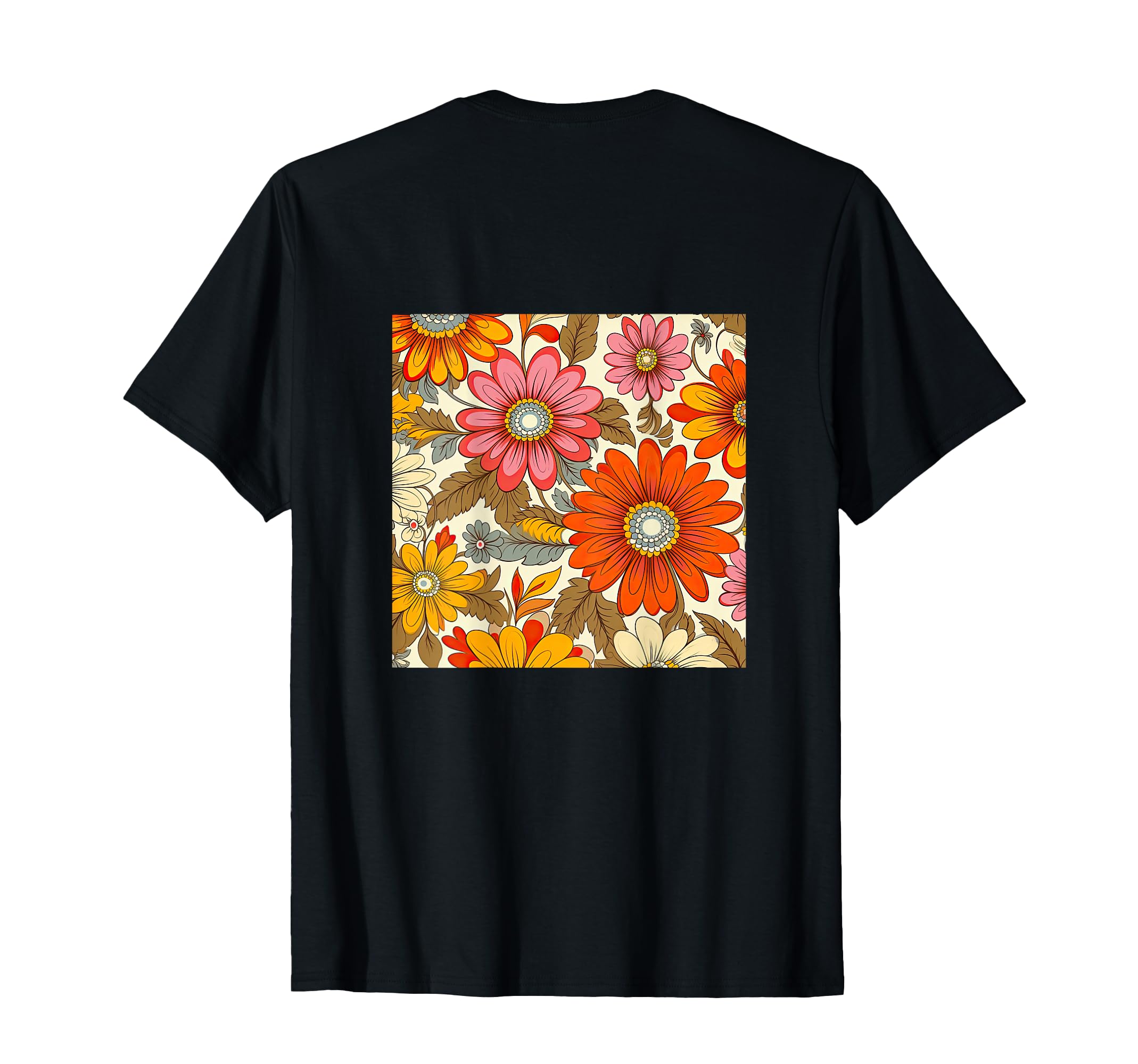 70S Wallpaper Flowers Floral Pattern T-Shirt - Aesthetic Graphic Unisex - T-Shirt, Sweatshirt, Hoodie