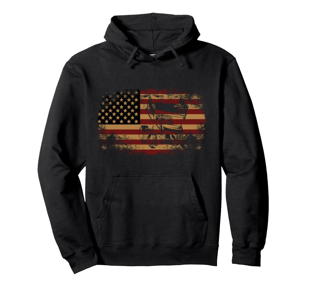 Dirt Track Racing Sprint Car Usa American Hoodie - Novelty Apparel Unisex - T-Shirt, Sweatshirt, Hoodie