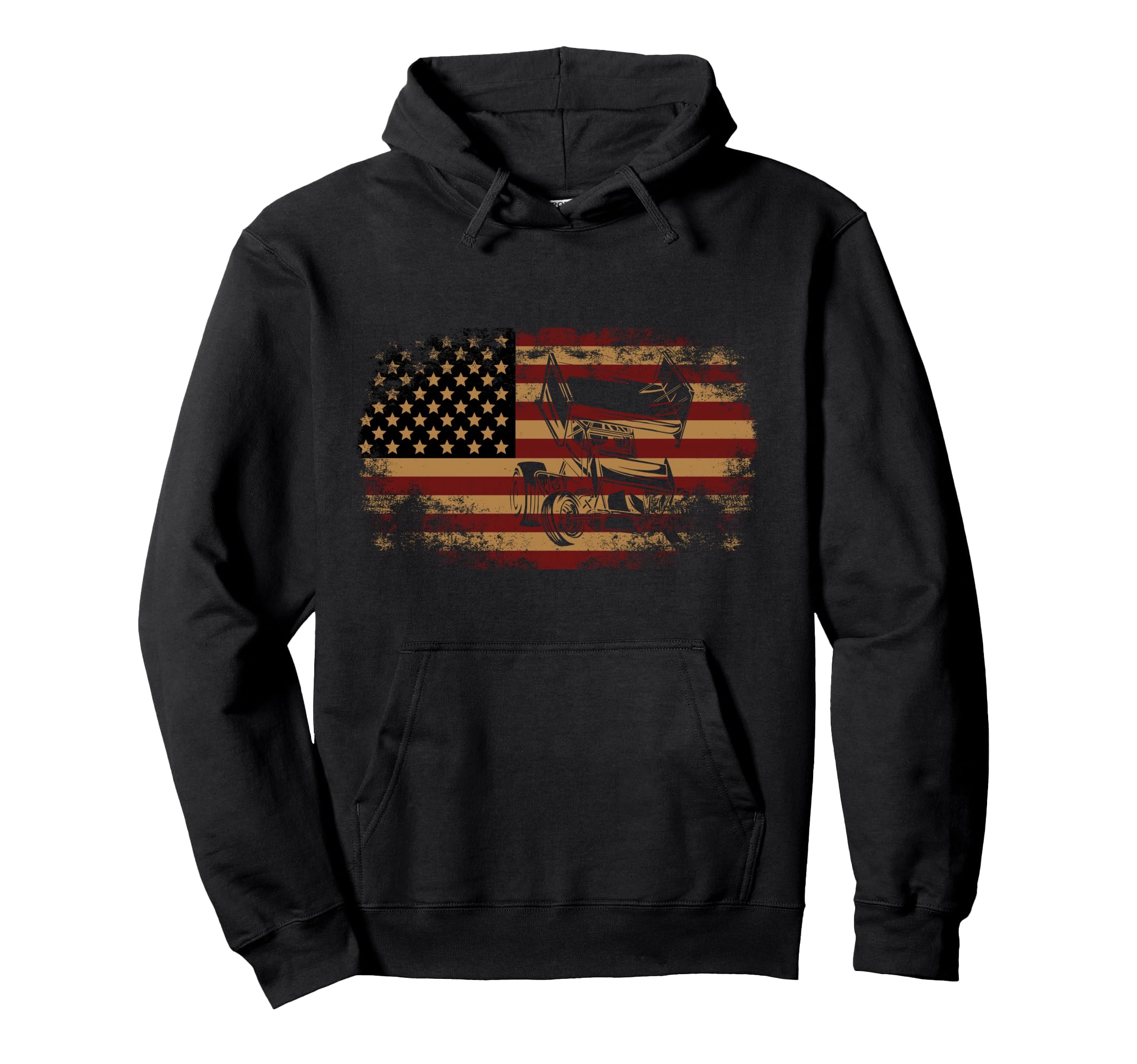 Dirt Track Racing Sprint Car Usa American Hoodie - Novelty Apparel Unisex - T-Shirt, Sweatshirt, Hoodie