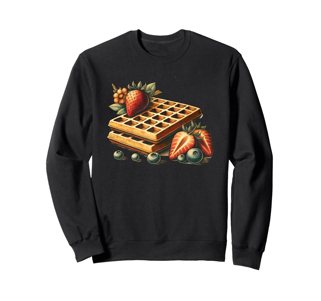 Waffle Art Love Sweets Sweatshirt - Unique Graphic Unisex - T-Shirt, Sweatshirt, Hoodie