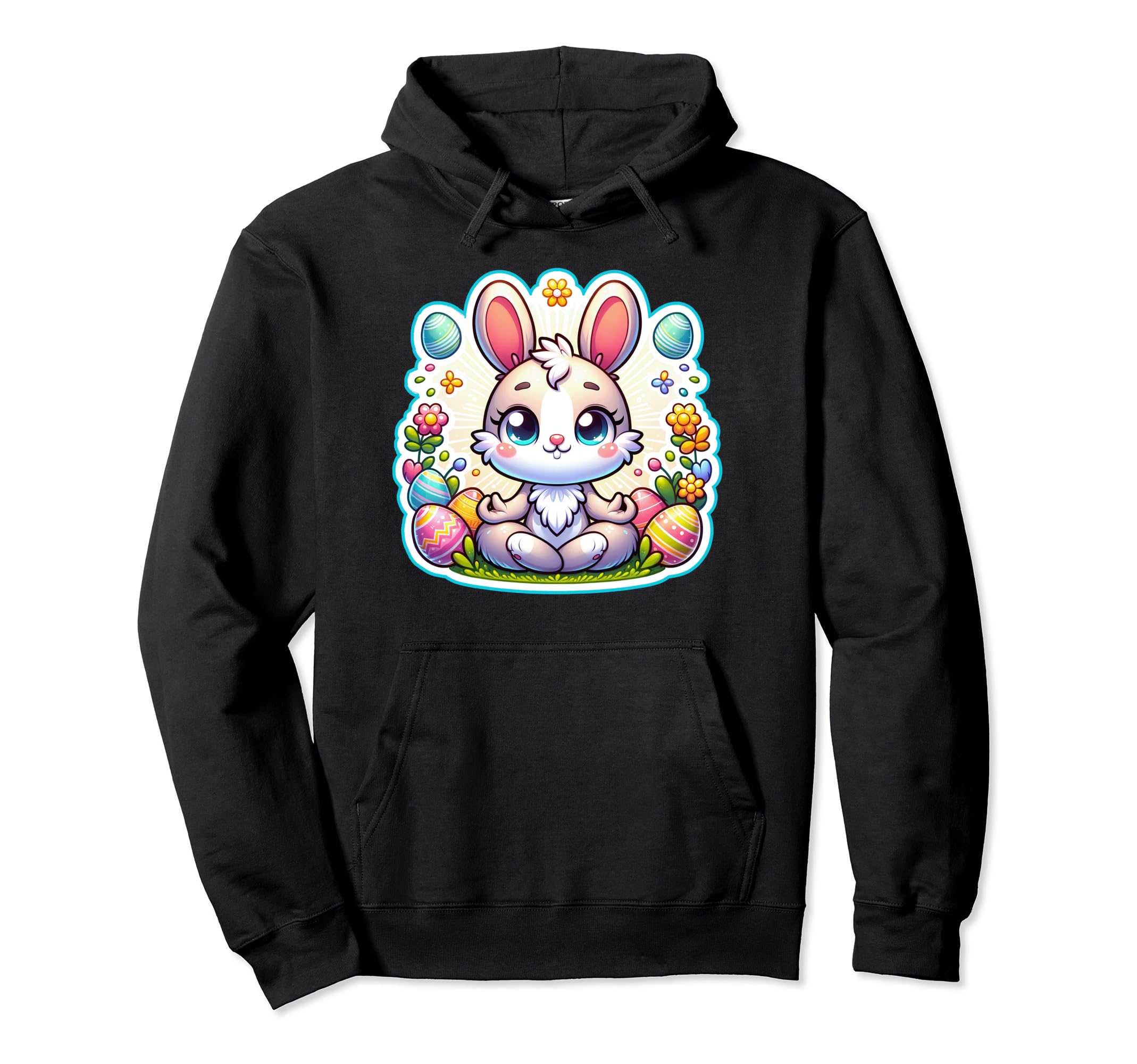 Easter Bunny Yoga Meditation Hoodie - Casual Everyday Wear Unisex - T-Shirt, Sweatshirt, Hoodie