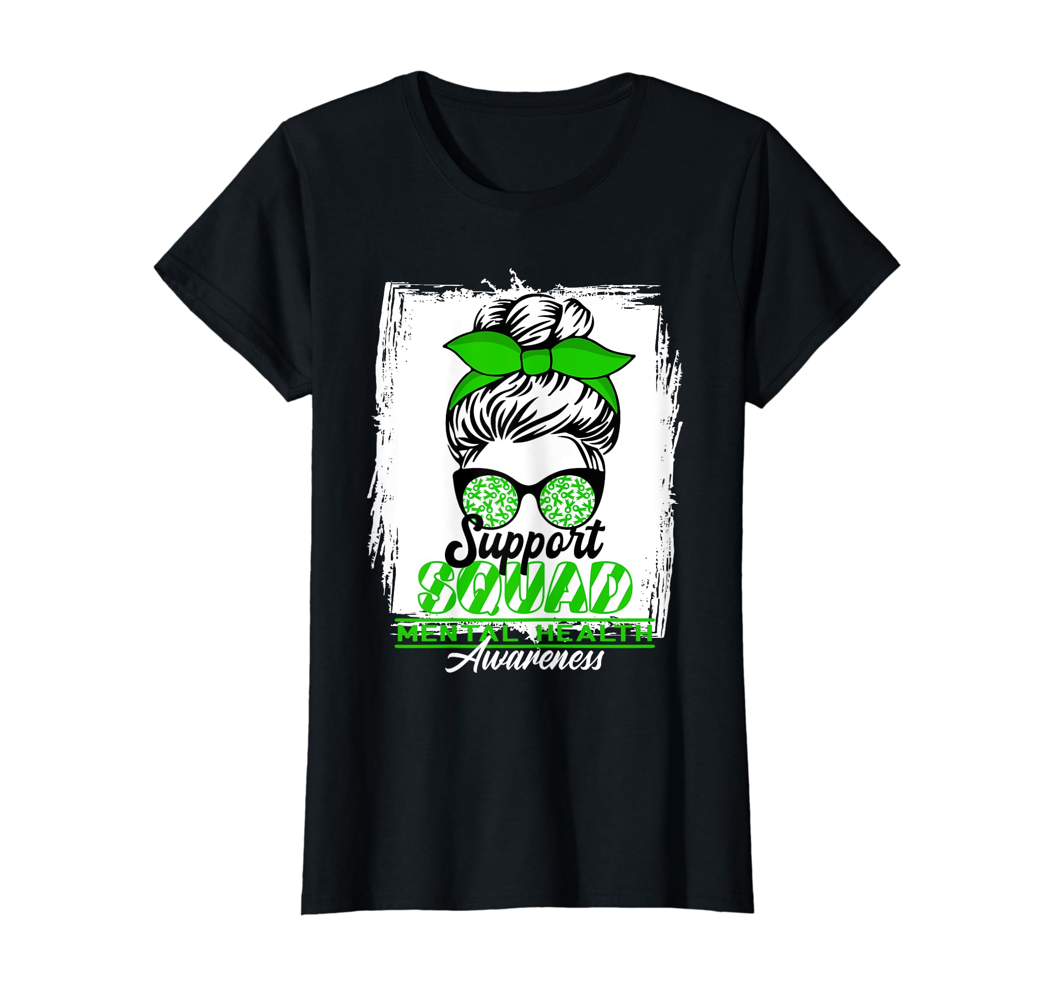 Womens Messy Bun Support Awareness T-Shirt - Trendy Graphic Men Women - T-Shirt, Sweatshirt, Hoodie