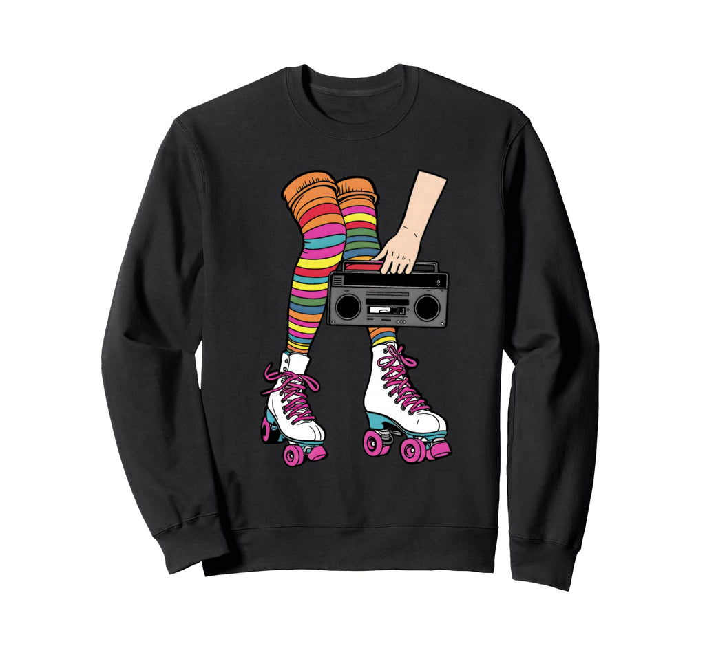 Roller Skates Boombox 80S 90S Sweatshirt - Custom Art Print for Adults - T-Shirt, Sweatshirt, Hoodie