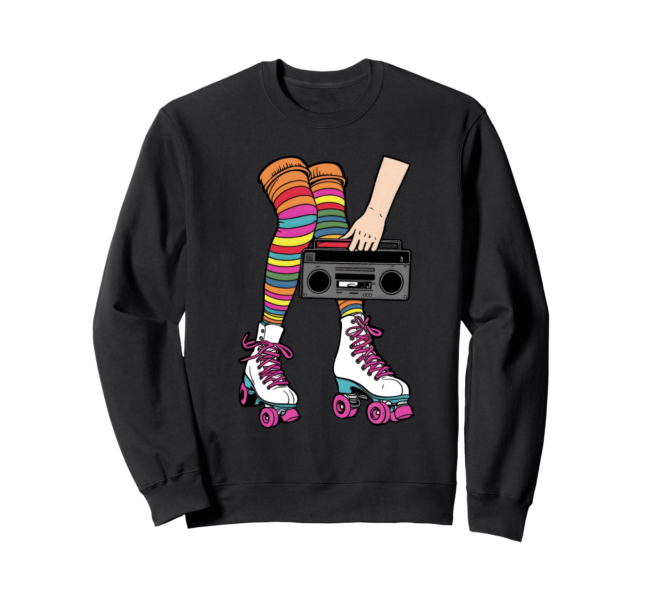 Roller Skates Boombox 80S 90S Sweatshirt - Custom Art Print for Adults - T-Shirt, Sweatshirt, Hoodie