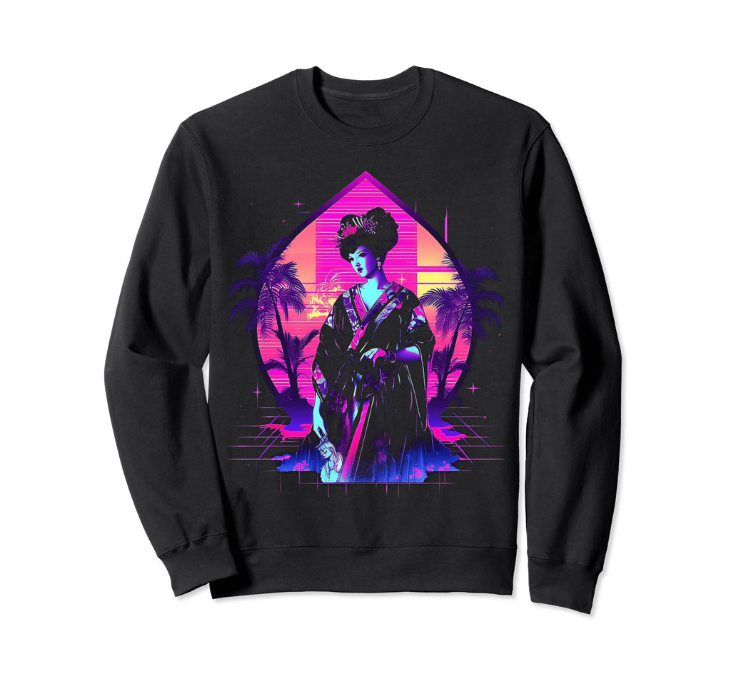 Vaporwave Geisha 80S Synthwave 26 Sweatshirt - Trendy Graphic for Adults - T-Shirt, Sweatshirt, Hoodie