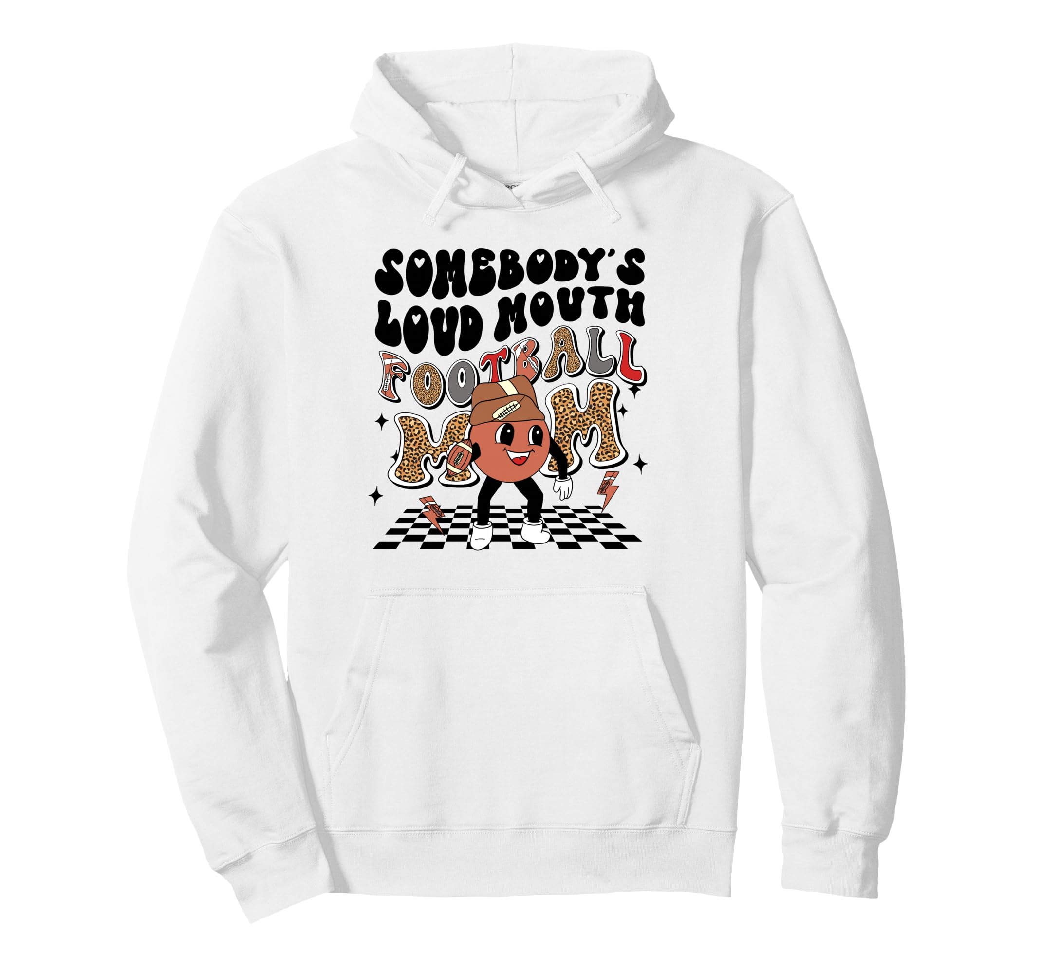 Football Mom Leopard Sports Hoodie - Trendy Graphic for Adults - T-Shirt, Sweatshirt, Hoodie