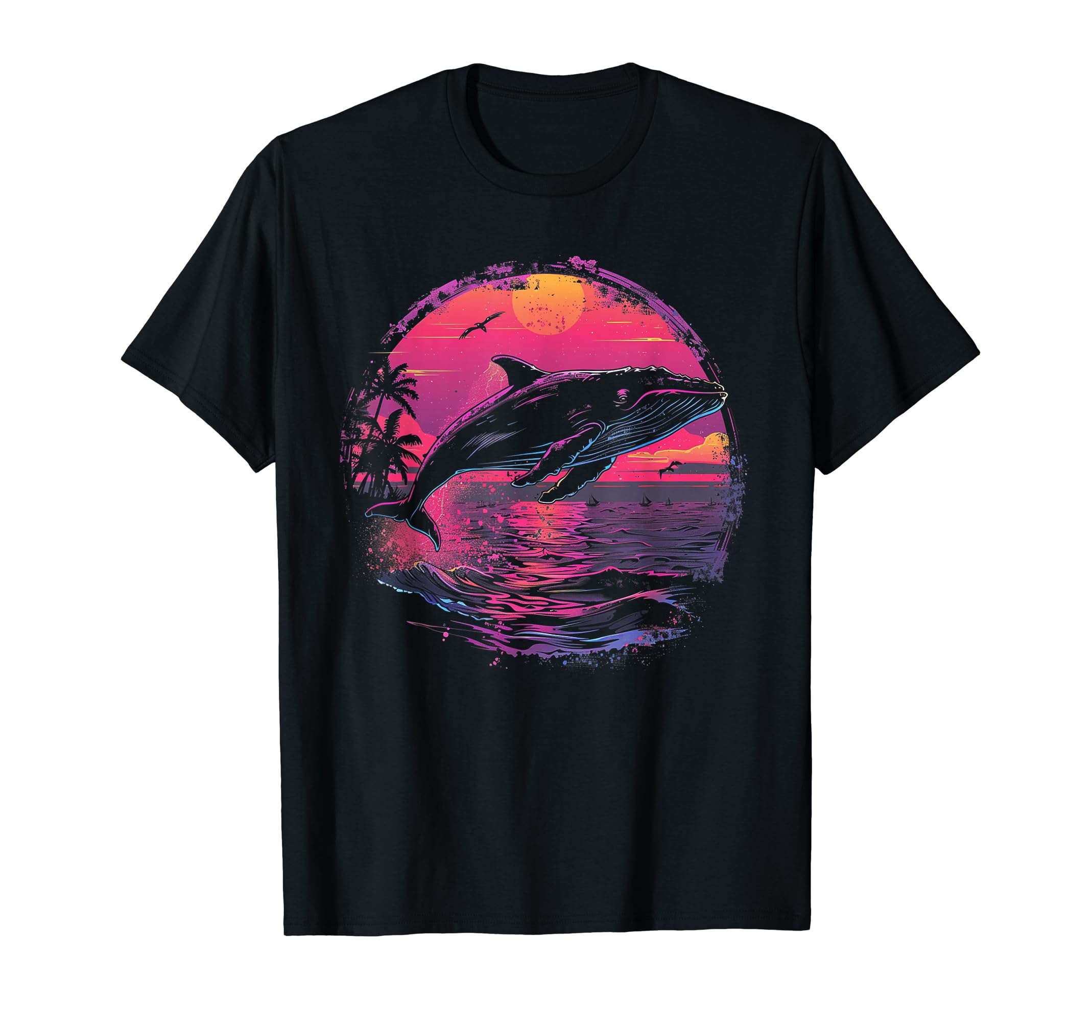 Whale Vaporwave Aesthetic Synthwave 80S T-Shirt - Trendy Graphic Men Women - T-Shirt, Sweatshirt, Hoodie