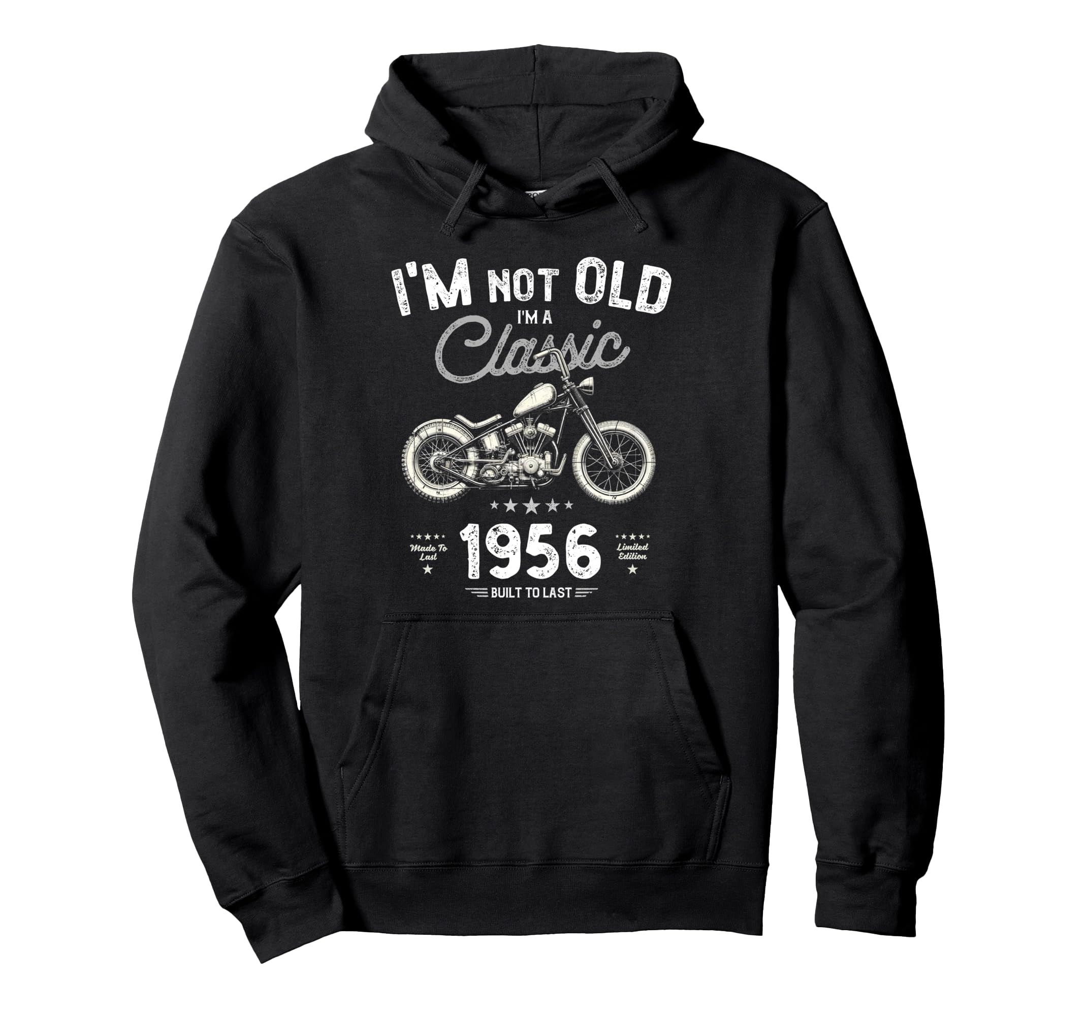 Born 1956 Motorbike Bikers Birthday Hoodie - Fun Novelty Design Men Women - T-Shirt, Sweatshirt, Hoodie