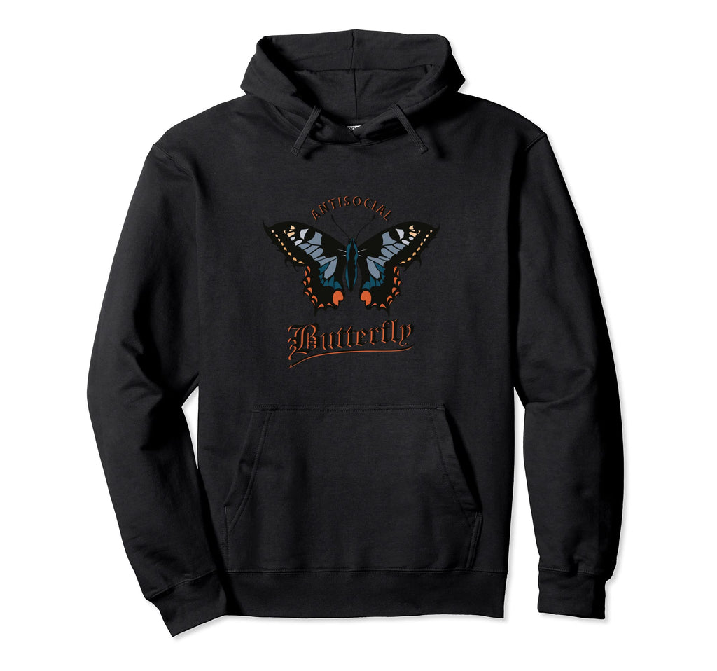 Antisocial Butterfly Hoodie - Novelty Apparel Men Women - T-Shirt, Sweatshirt, Hoodie