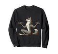 Meditation Wolf Yoga Pose Relaxing Sweatshirt - Unique Graphic Men Women - T-Shirt, Sweatshirt, Hoodie