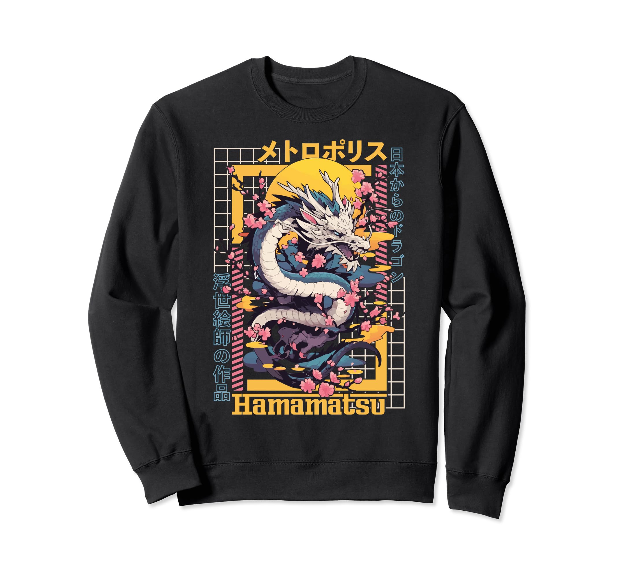 Hamamatsu City Synthwave 80S Sweatshirt - Fun Novelty Design for Adults - T-Shirt, Sweatshirt, Hoodie
