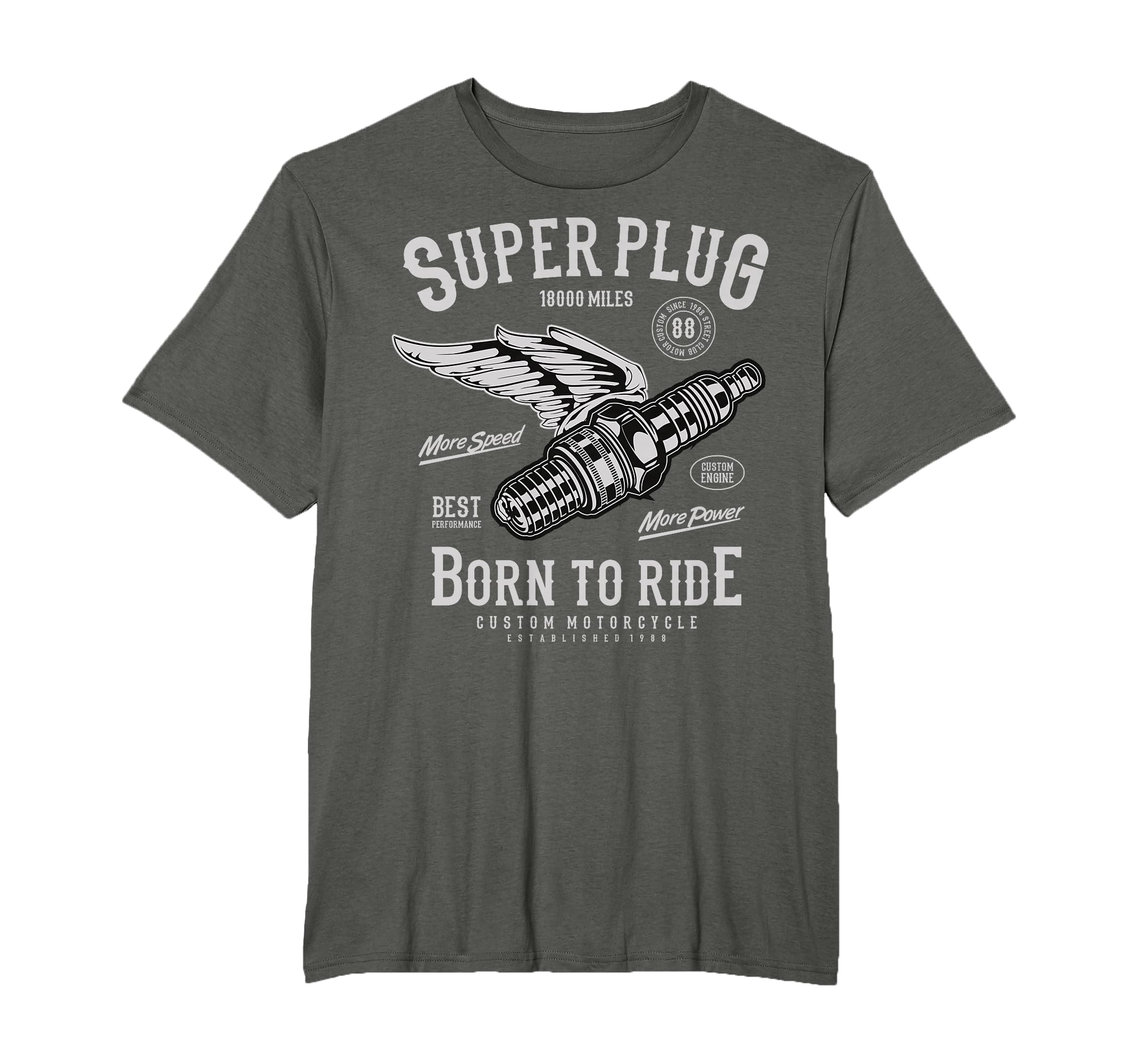 Super Spark Plug Motorcycle Born To Ride T-Shirt - Aesthetic Graphic Unisex - T-Shirt, Sweatshirt, Hoodie