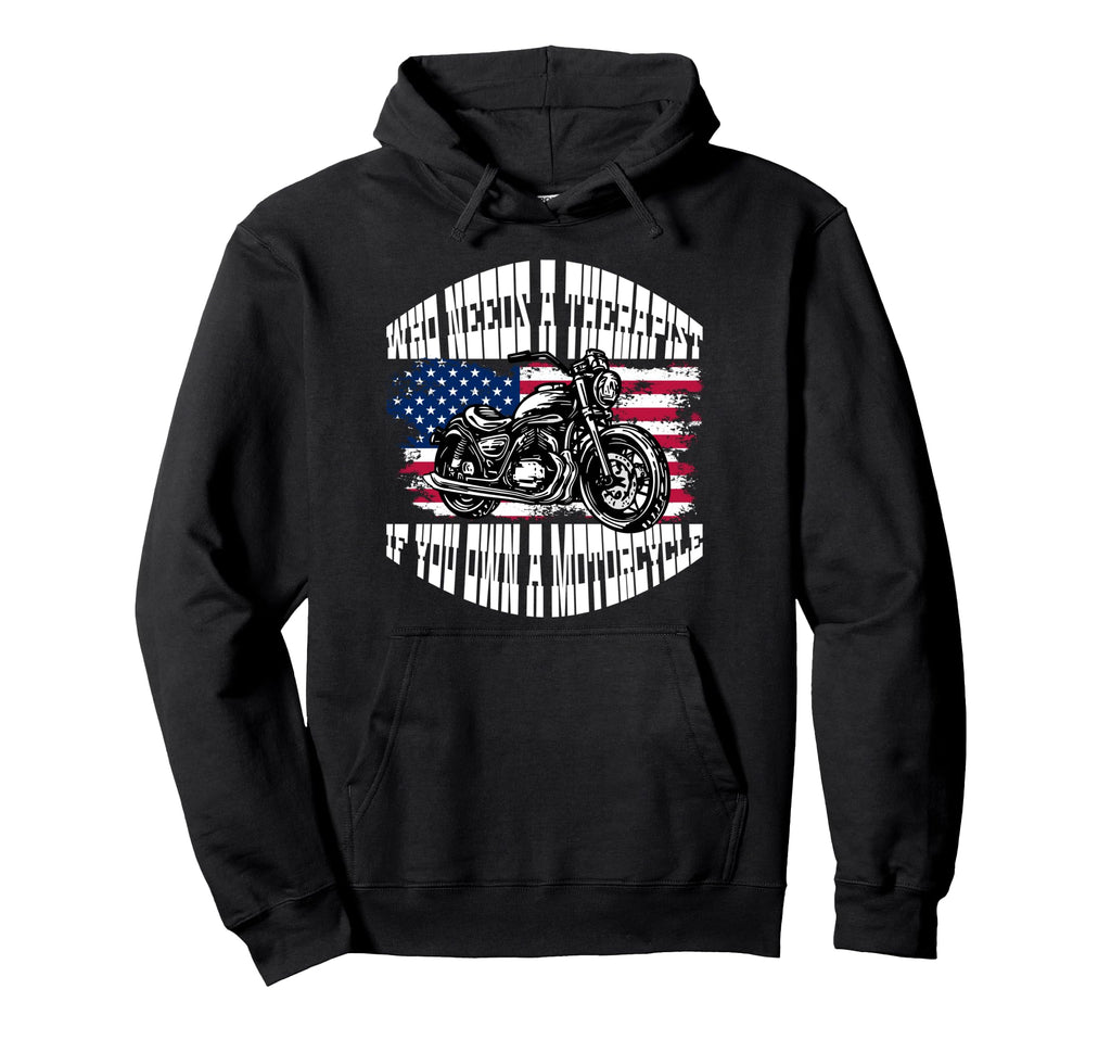 Funny Motorcycle Therapy Motorcycle Hoodie - Unique Graphic for Adults - T-Shirt, Sweatshirt, Hoodie