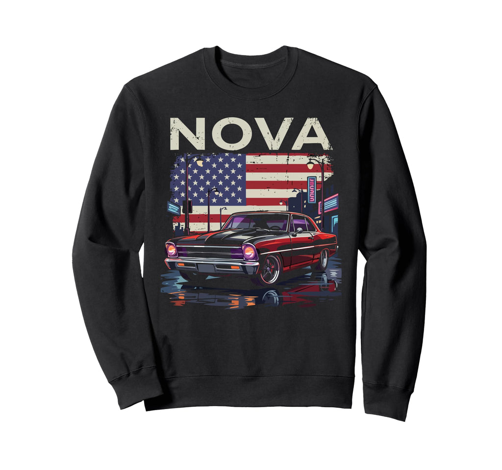 1966 1967 Nova Ss Usa Flag City Sweatshirt - Custom Art Print for Adults - T-Shirt, Sweatshirt, Hoodie