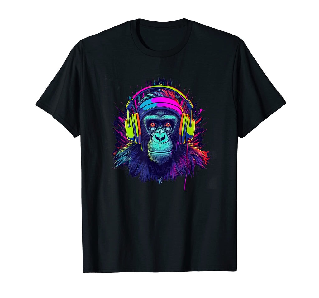 Synthwave Retrowave Chimpanzee Monkey T-Shirt - Unique Graphic for Adults - T-Shirt, Sweatshirt, Hoodie