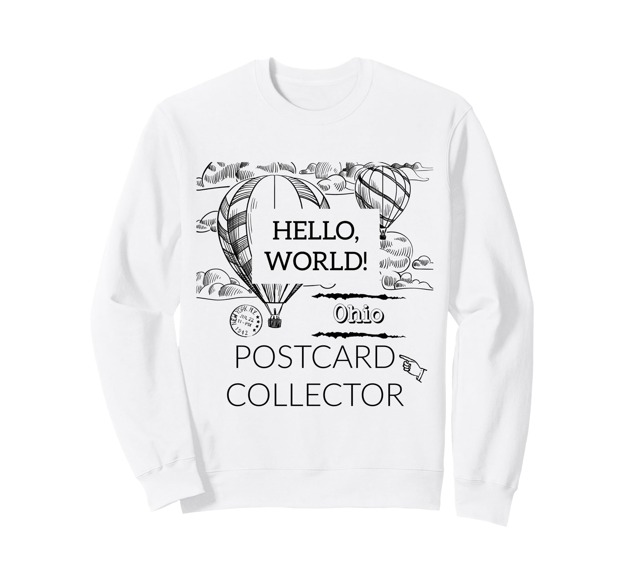 Postcard Collector Deltiologist Hobby Sweatshirt - Minimalist Print Unisex - T-Shirt, Sweatshirt, Hoodie