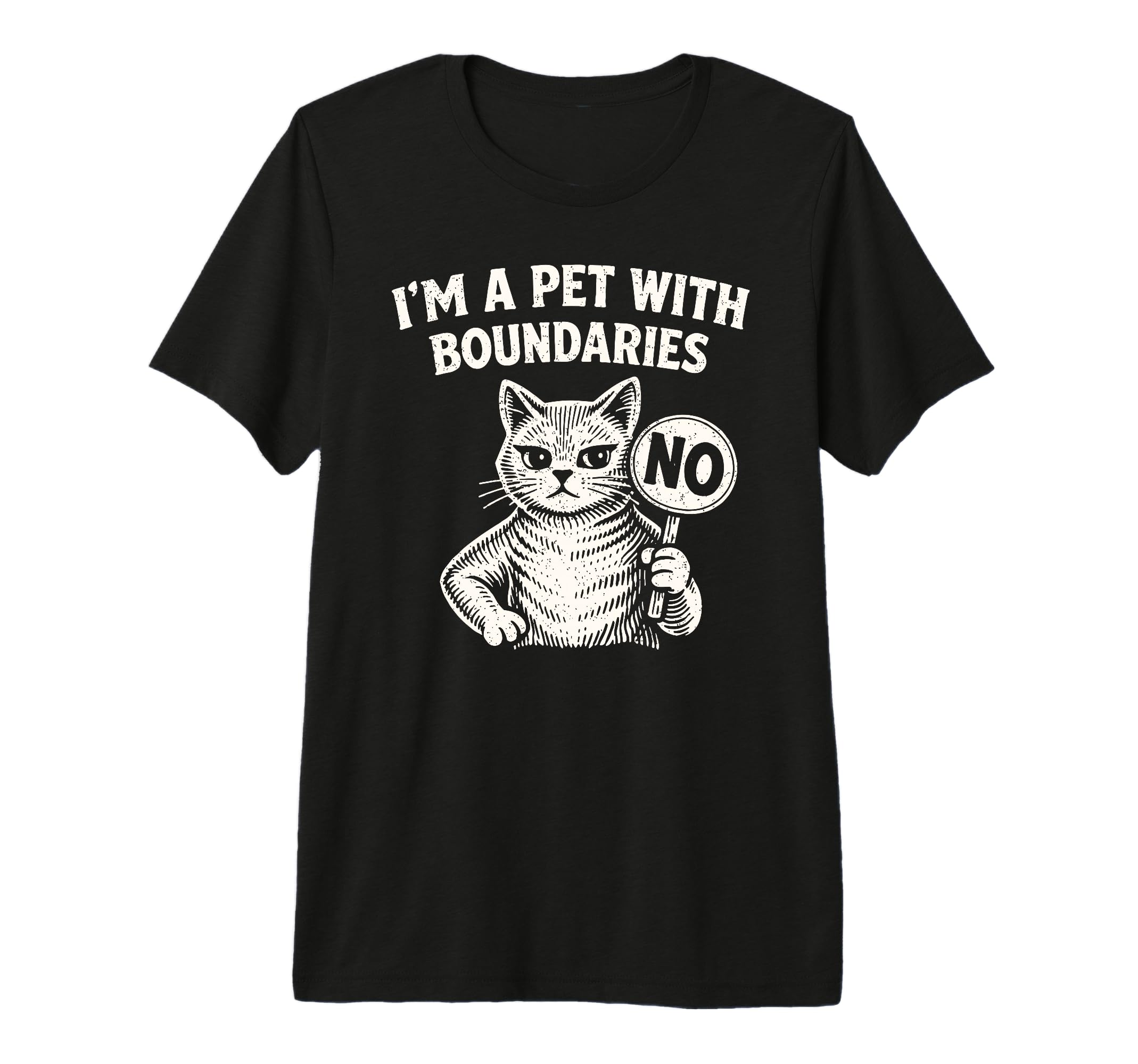 Im Pet Boundaries Cat Tri Blend T-Shirt - Casual Everyday Wear Men Women - T-Shirt, Sweatshirt, Hoodie