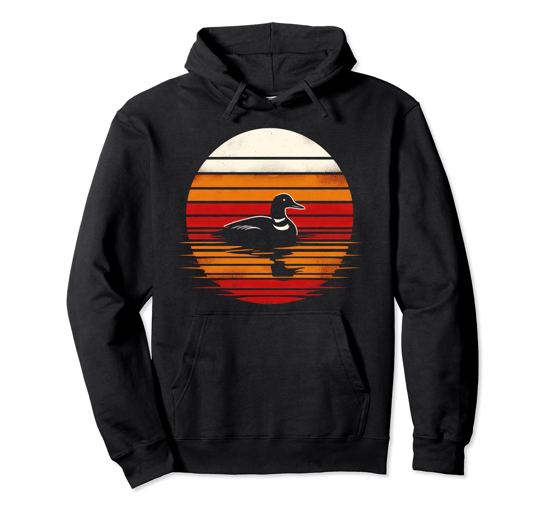 Merganser Bird Sunset Safari 70S Hoodie - Unique Graphic Men Women - T-Shirt, Sweatshirt, Hoodie