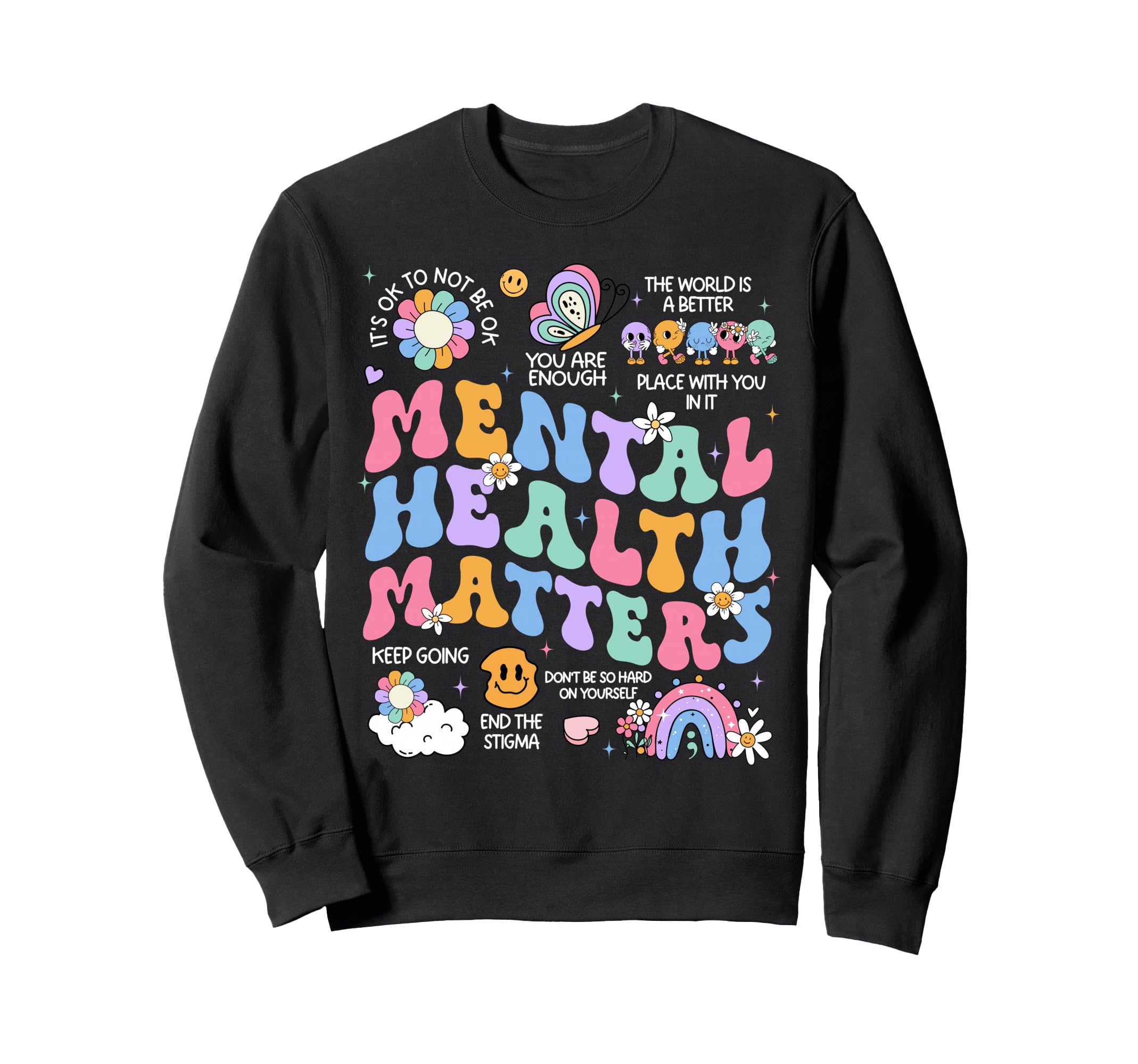 Mental Health Matters Human Brain Sweatshirt - Minimalist Print Unisex - T-Shirt, Sweatshirt, Hoodie