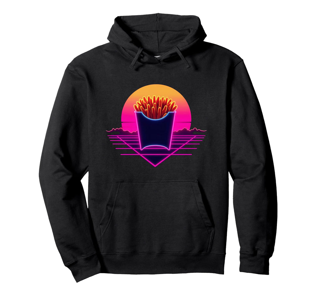 80S Synthwave Pommes French Fries Hoodie - Custom Art Print for Adults - T-Shirt, Sweatshirt, Hoodie