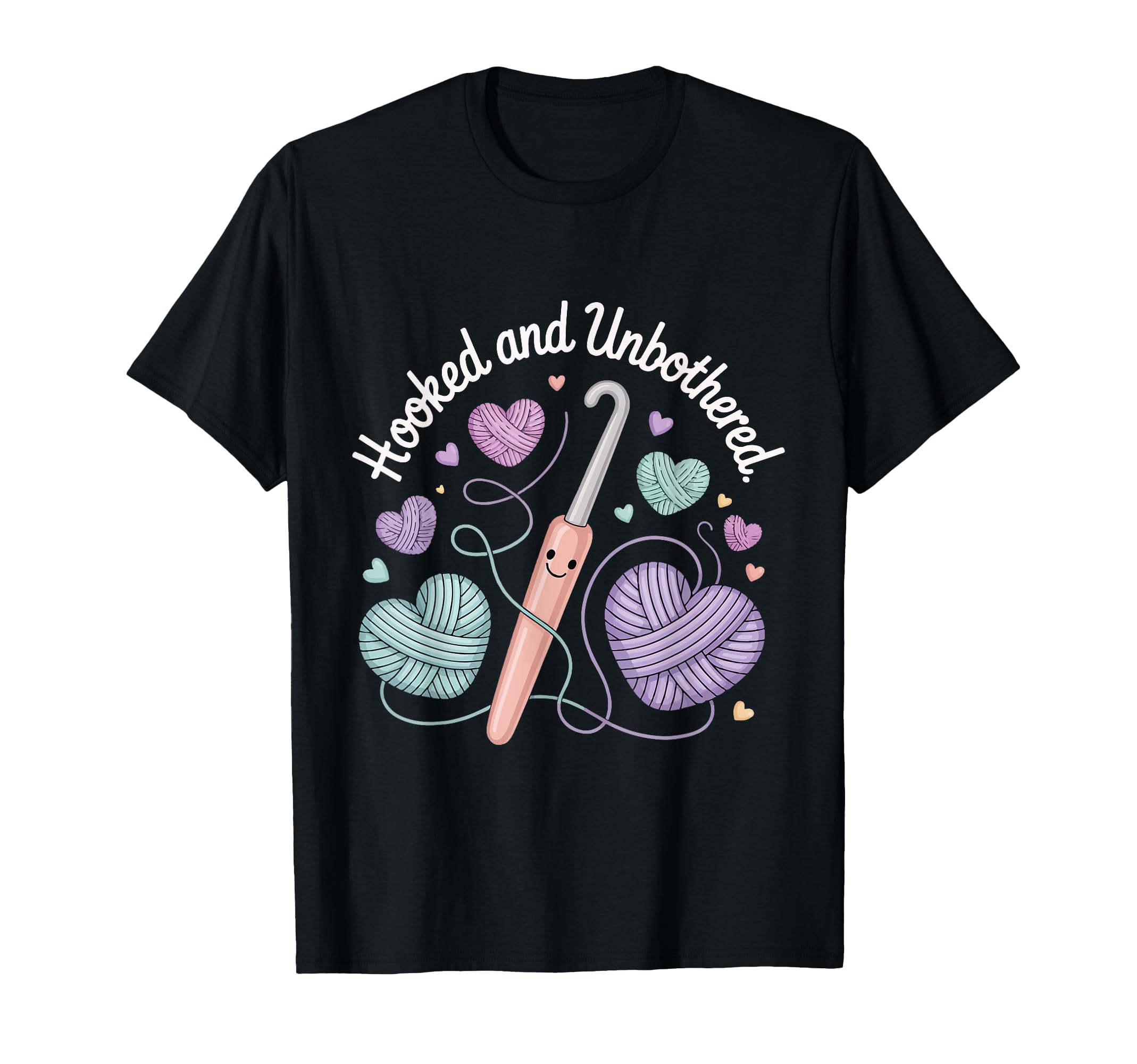 Hooked And Unbothered Crochet Yarn T-Shirt - Streetwear Style Unisex - T-Shirt, Sweatshirt, Hoodie