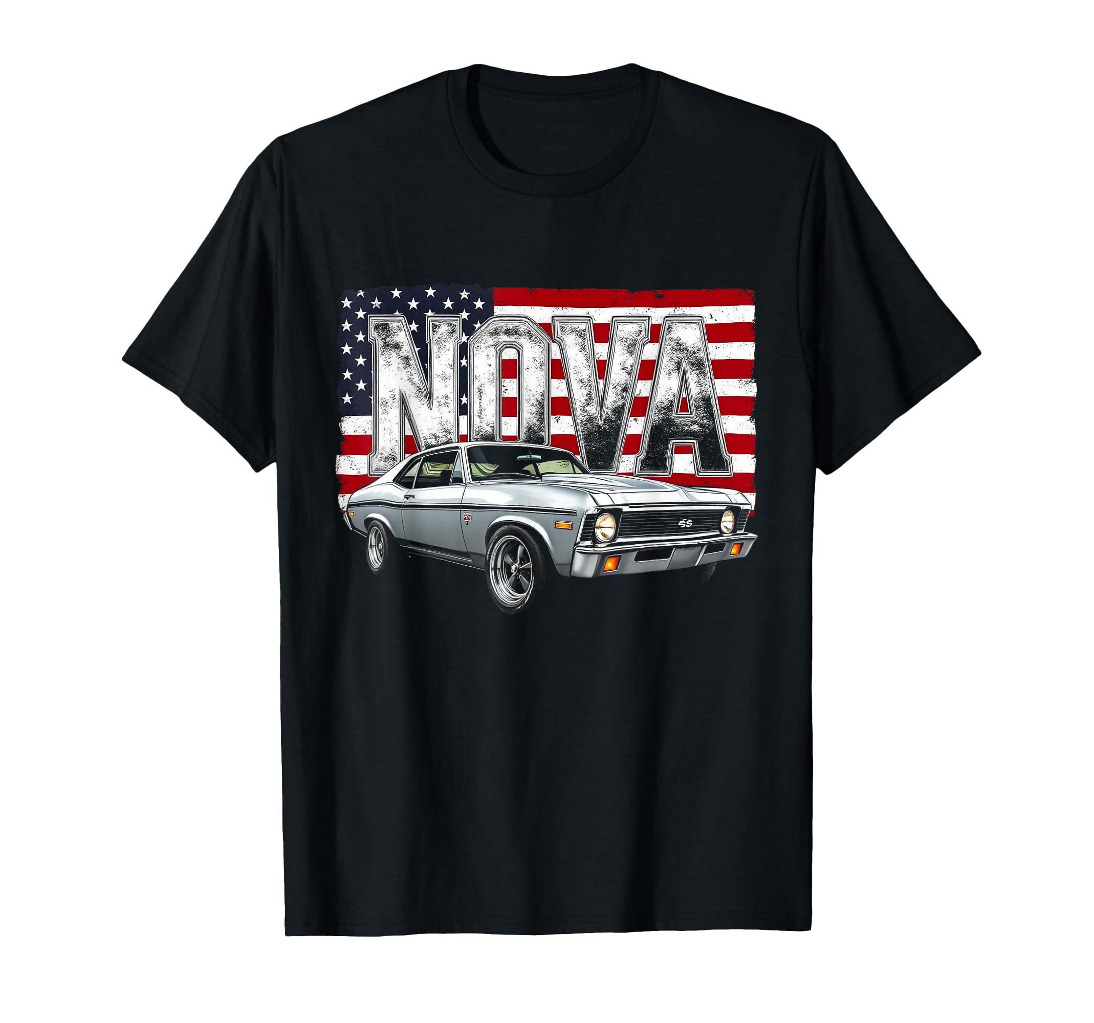 1970 70 Nova Ss American Flag T-Shirt - Casual Everyday Wear Men Women - T-Shirt, Sweatshirt, Hoodie