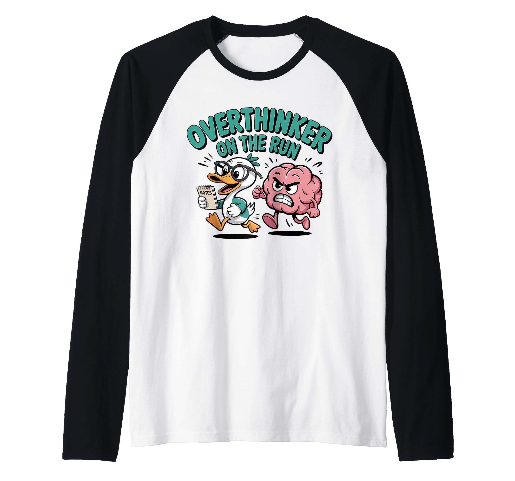 Overthinker Run Duck Raglan Sweatshirt - Casual Everyday Wear for Adults - T-Shirt, Sweatshirt, Hoodie