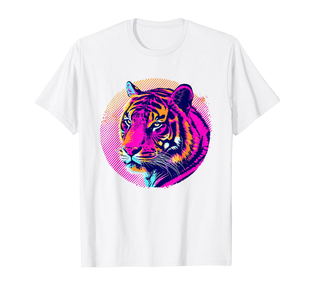 Tiger 80S Synthwave Africa Tiger T-Shirt - Novelty Apparel for Adults - T-Shirt, Sweatshirt, Hoodie