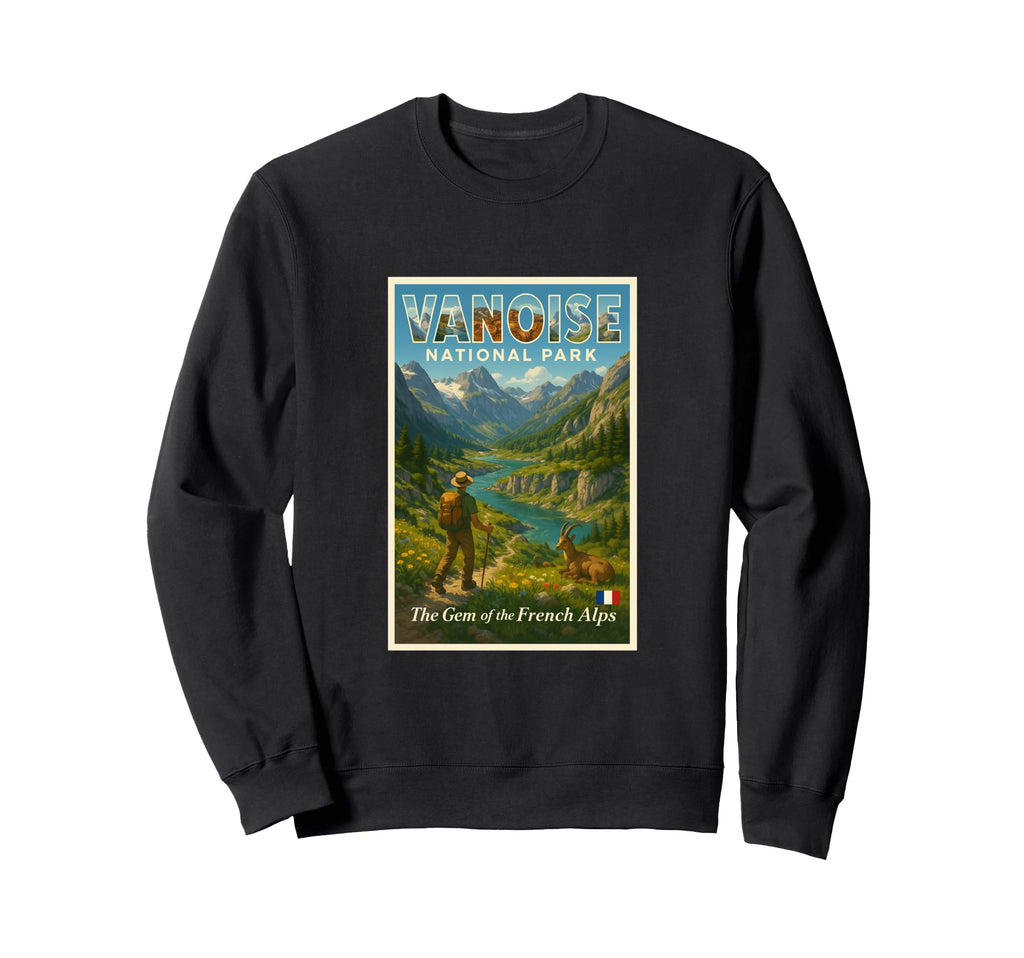 Vanoise France Travel Souvenir Art Sweatshirt - Fun Novelty Design Unisex - T-Shirt, Sweatshirt, Hoodie