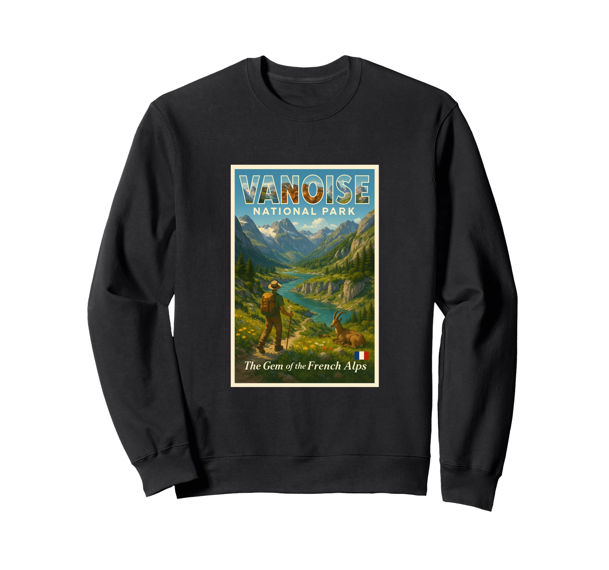 Vanoise France Travel Souvenir Art Sweatshirt - Fun Novelty Design Unisex - T-Shirt, Sweatshirt, Hoodie