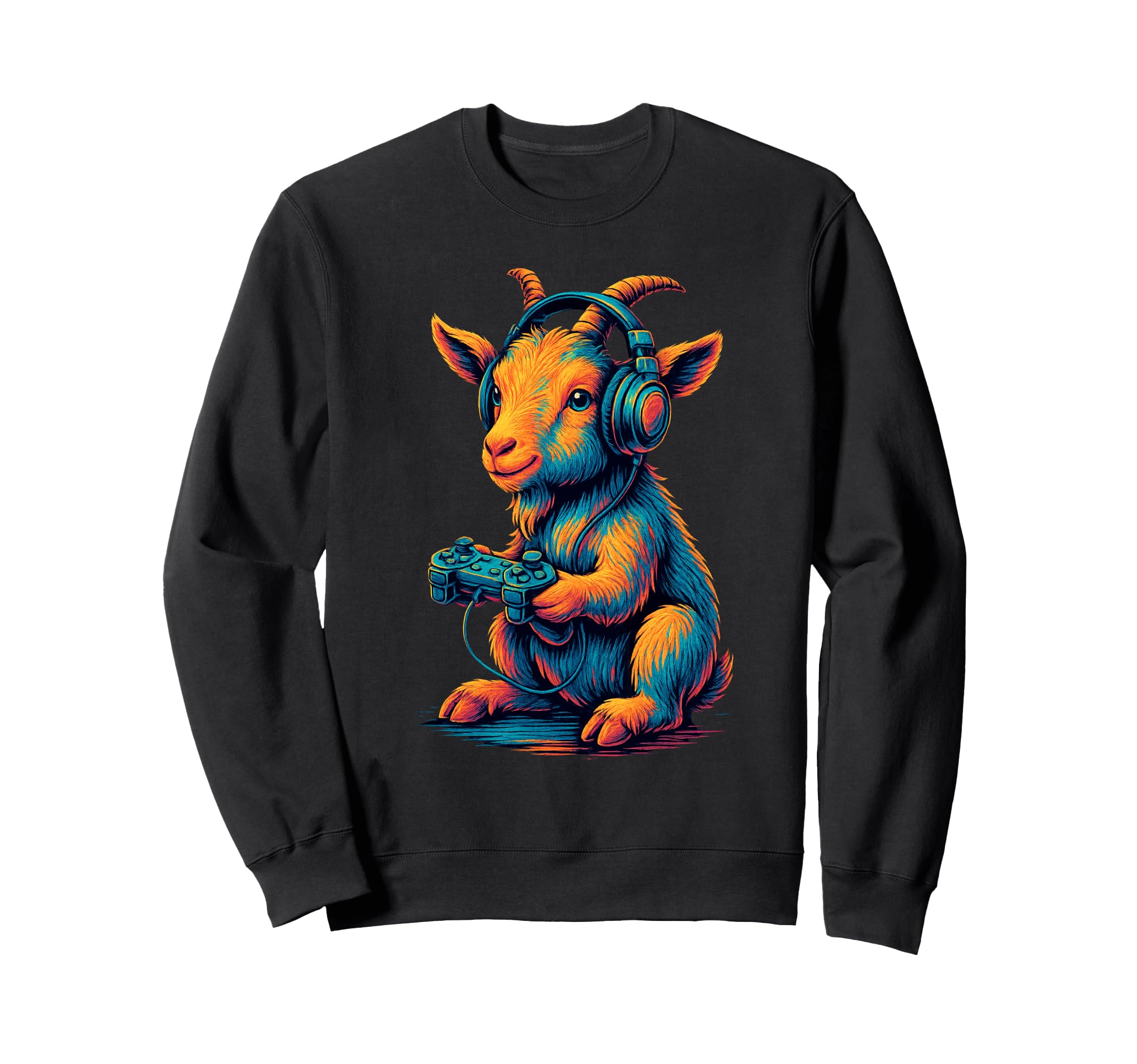 Goat Gamer Gaming Animal Lover Sweatshirt - Trendy Graphic for Adults - T-Shirt, Sweatshirt, Hoodie