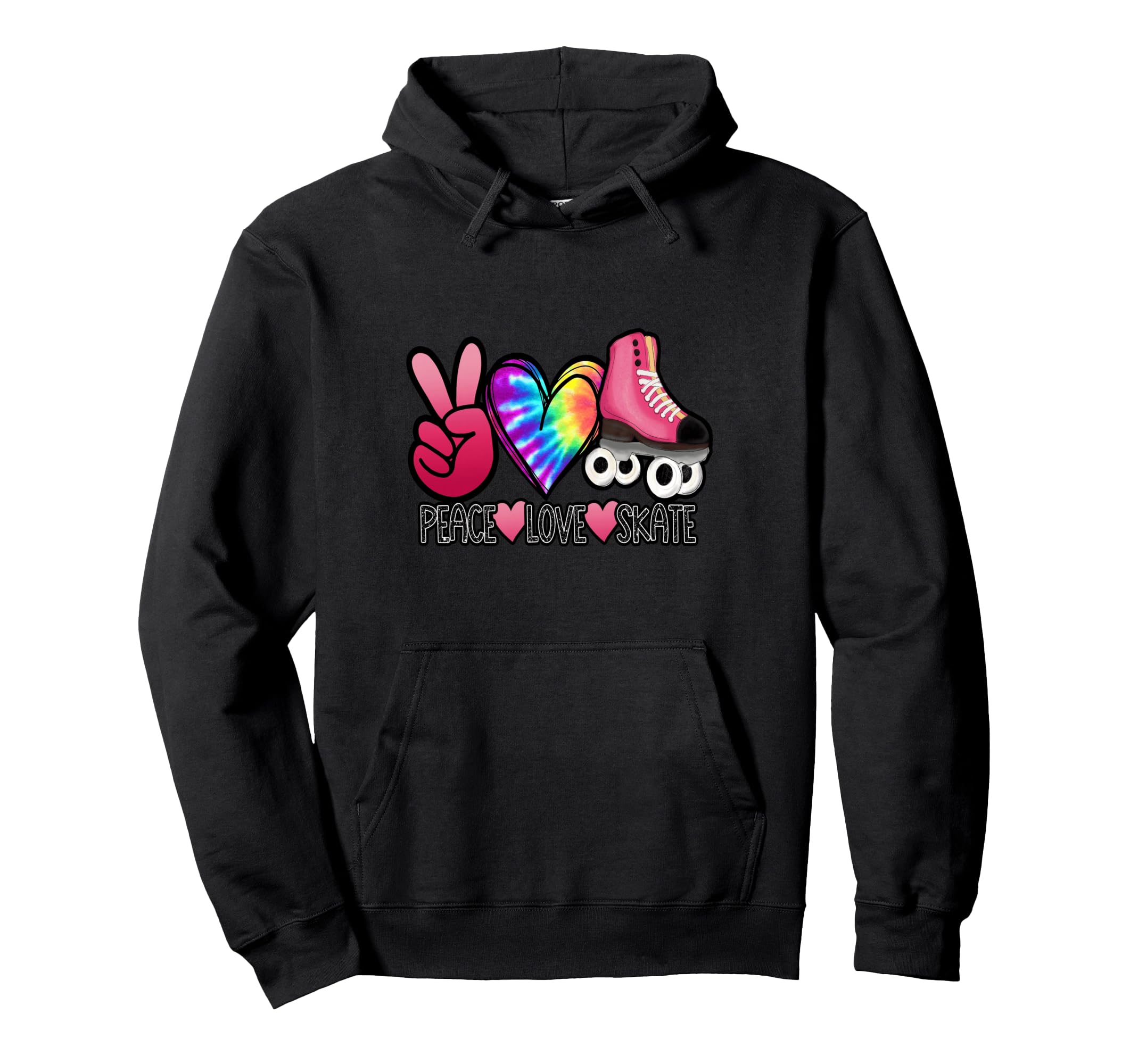 Peace Love Skate Roller Skating Hoodie - Aesthetic Graphic Unisex - T-Shirt, Sweatshirt, Hoodie