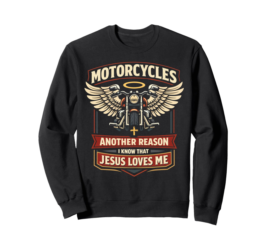 Motorcycle Biker Jesus Faith Christian Sweatshirt - Custom Art Print Unisex - T-Shirt, Sweatshirt, Hoodie