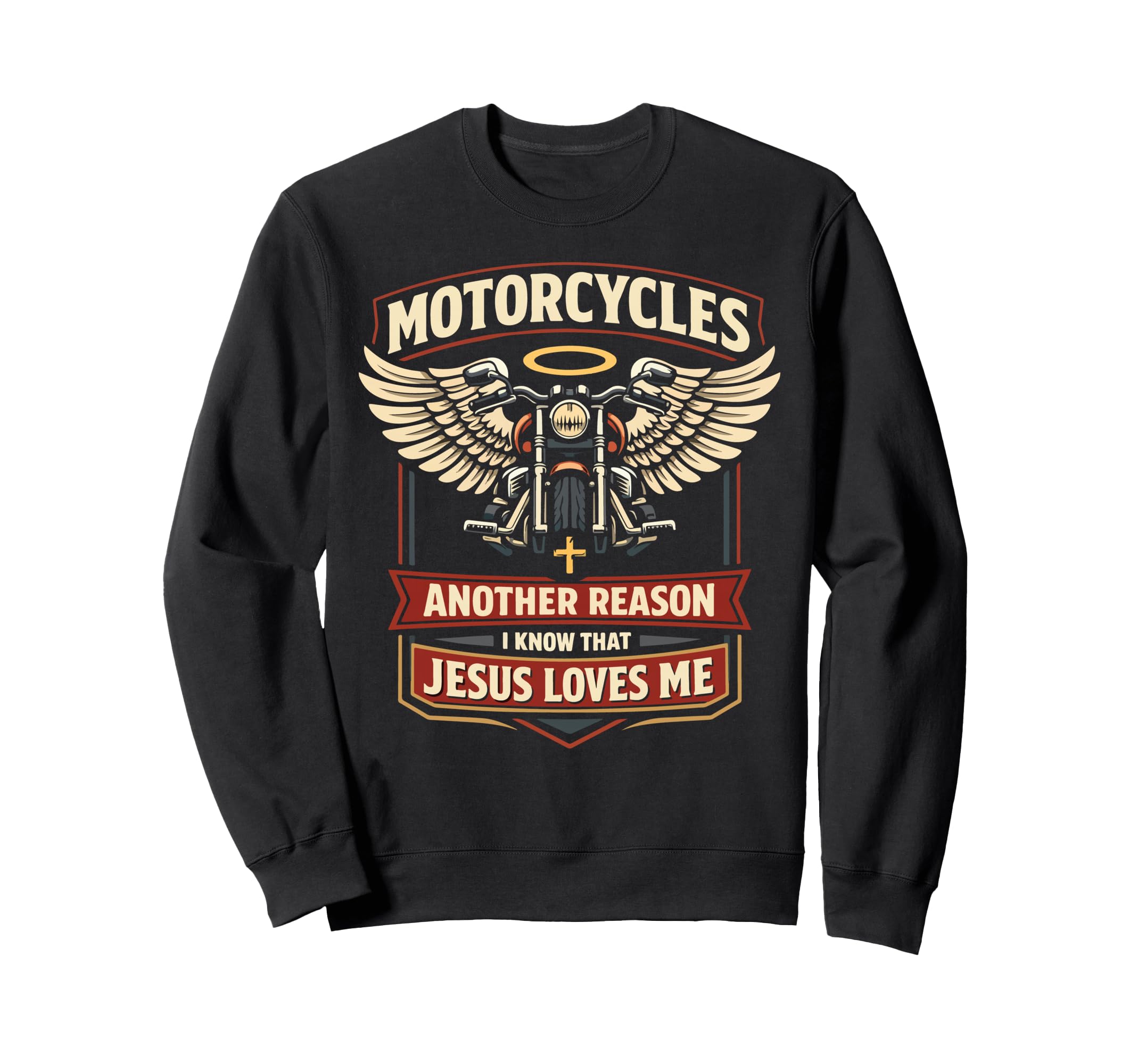 Motorcycle Biker Jesus Faith Christian Sweatshirt - Custom Art Print Unisex - T-Shirt, Sweatshirt, Hoodie