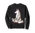 Meditation Wolf Yoga Pose Relaxing Sweatshirt - Custom Art Print Unisex - T-Shirt, Sweatshirt, Hoodie