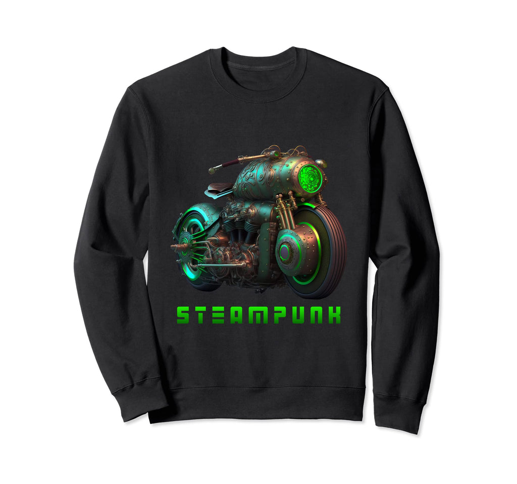 Steampunk Motorcycle Futuristic Sweatshirt - Fun Novelty Design Men Women - T-Shirt, Sweatshirt, Hoodie