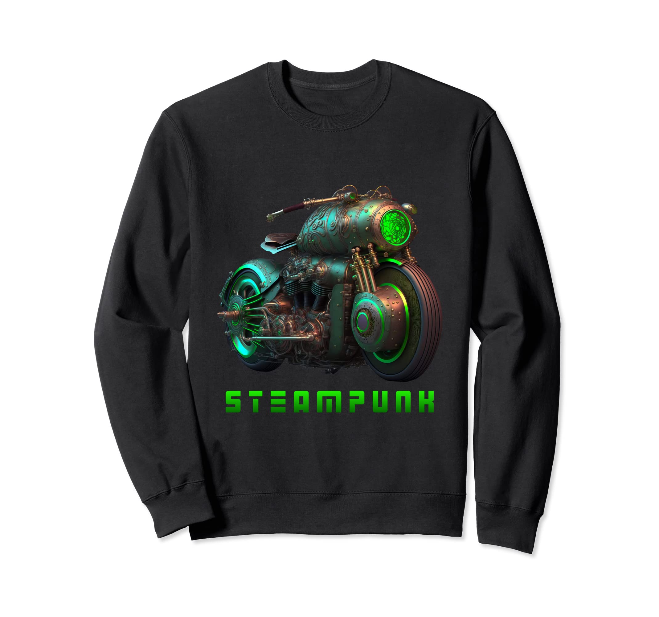 Steampunk Motorcycle Futuristic Sweatshirt - Fun Novelty Design Men Women - T-Shirt, Sweatshirt, Hoodie