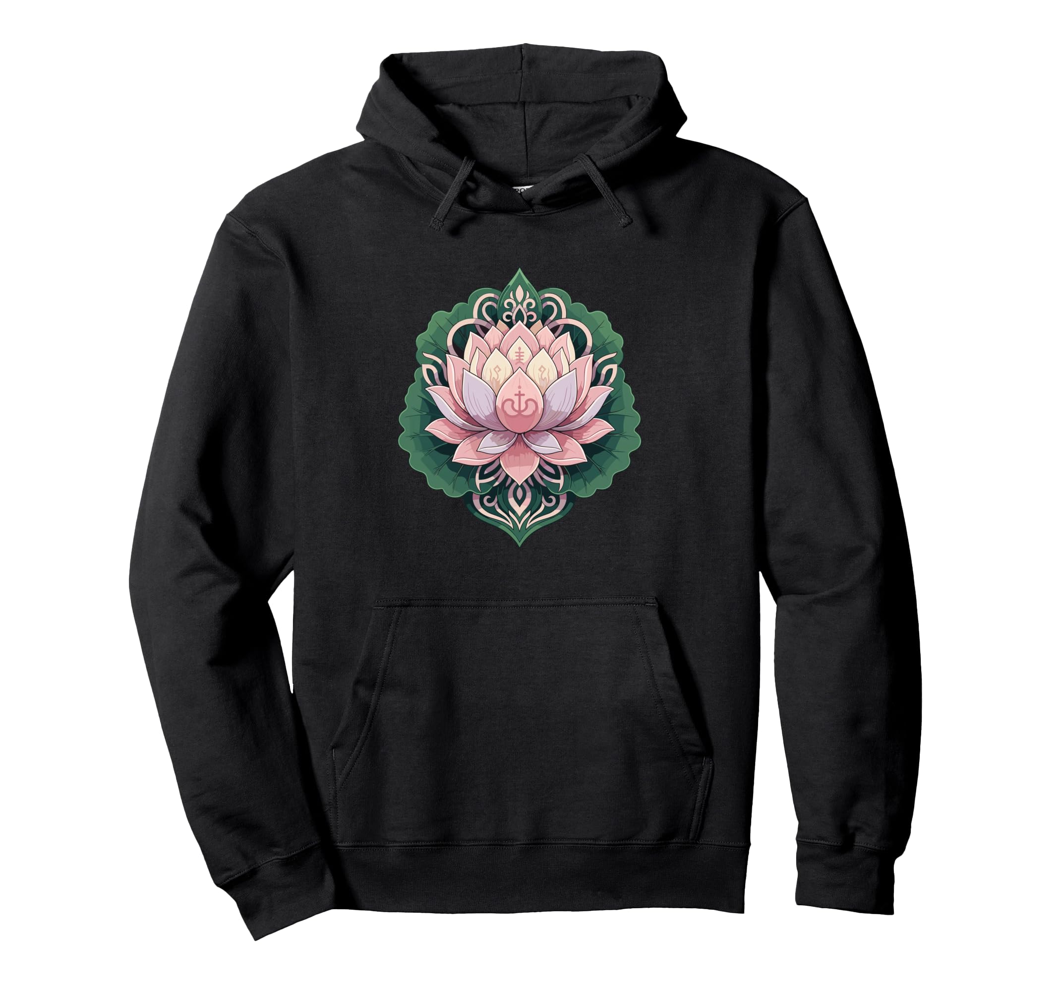 Lotus Mandala Yoga Meditation Sacred Hoodie - Minimalist Print for Adults - T-Shirt, Sweatshirt, Hoodie