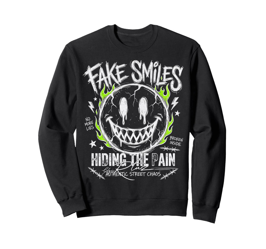 Aesthetic Streetwear Smile Sweatshirt - Streetwear Style Men Women - T-Shirt, Sweatshirt, Hoodie