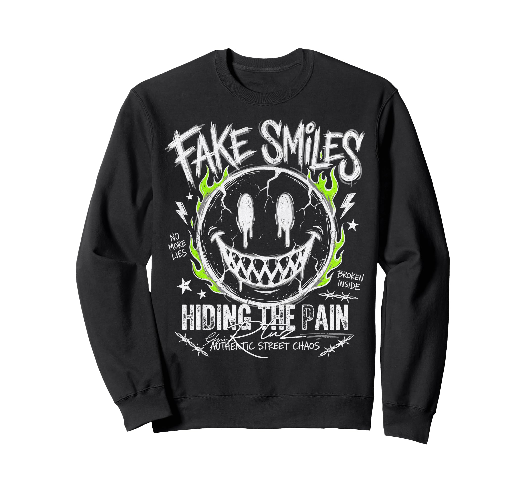 Aesthetic Streetwear Smile Sweatshirt - Streetwear Style Men Women - T-Shirt, Sweatshirt, Hoodie