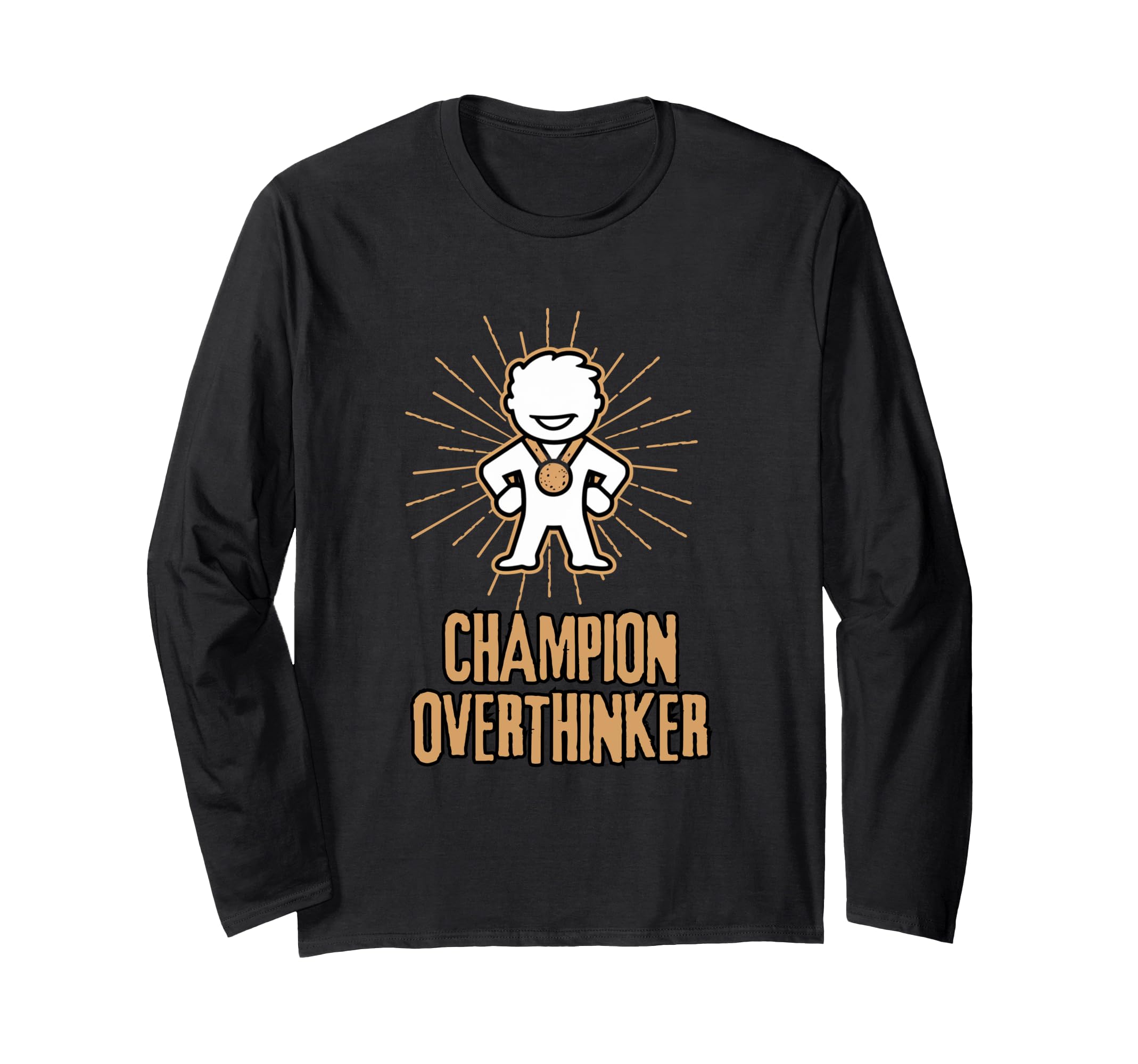 Champion Overthinker Witty Medal T-Shirt - Novelty Apparel for Adults - T-Shirt, Sweatshirt, Hoodie