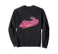 Atlanta Typography American Flag Sweatshirt - Minimalist Print for Adults - T-Shirt, Sweatshirt, Hoodie