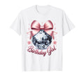 Birthday Coquette Bow Disco Ball Birthday T-Shirt - Unique Graphic Unisex - T-Shirt, Sweatshirt, Hoodie