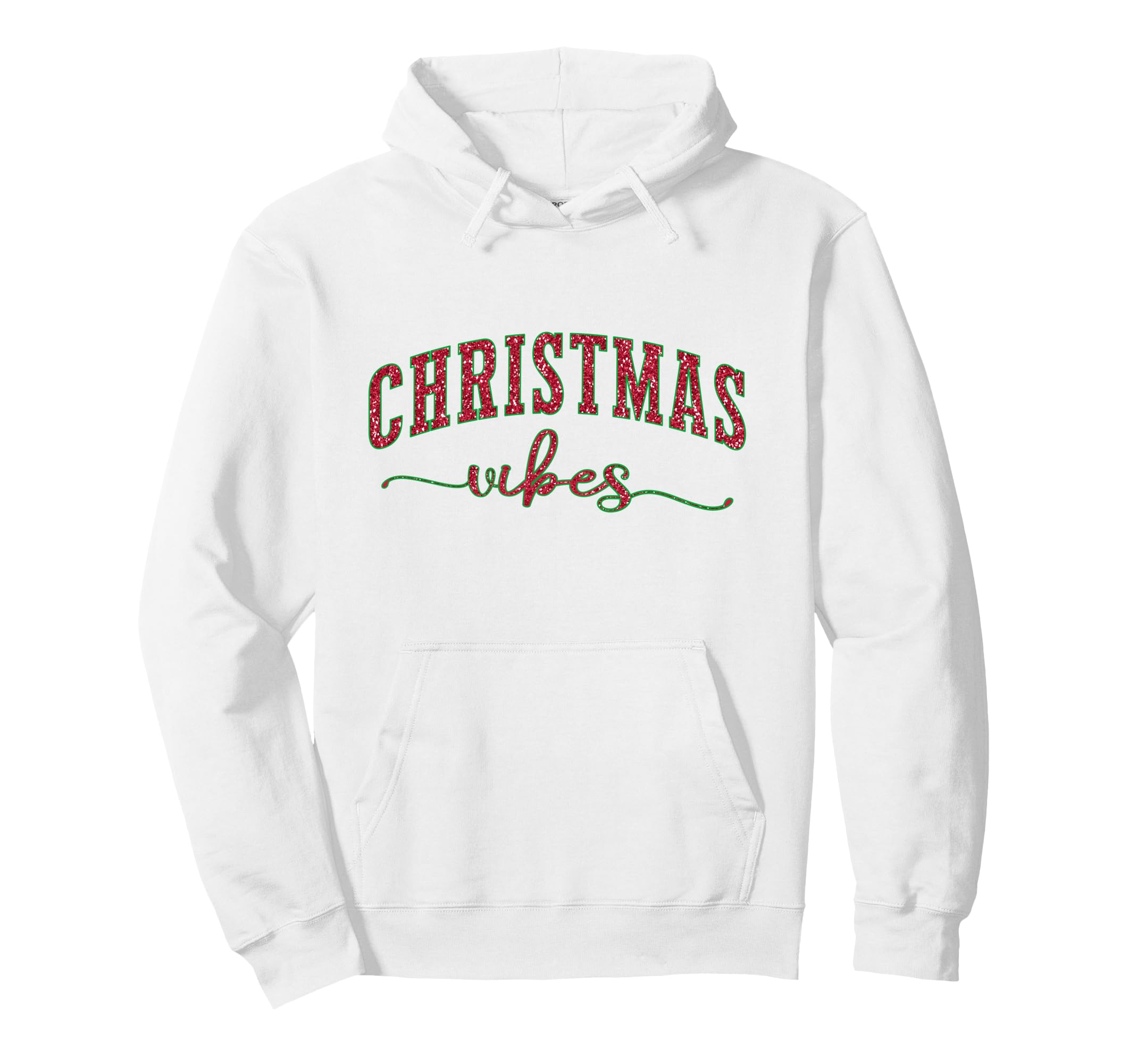Merry Vibes Festive Typography Holiday Hoodie - Novelty Apparel Men Women - T-Shirt, Sweatshirt, Hoodie