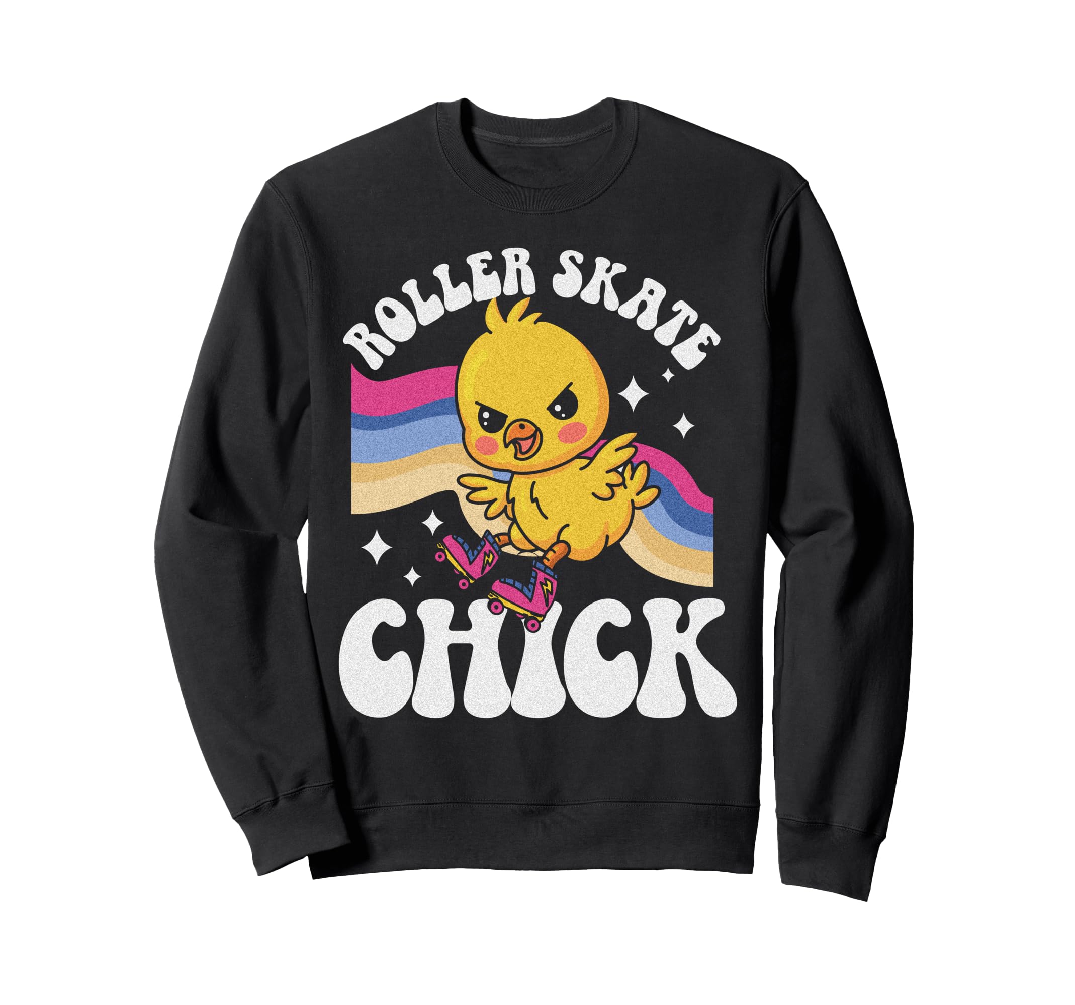 Roller Skating Skate 1970S Chicken Sweatshirt - Novelty Apparel for Adults - T-Shirt, Sweatshirt, Hoodie
